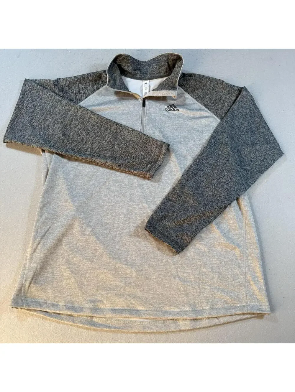 Adidas Climalite 1/4 Zip Pullover Mens XL Gray Athletic Training Top